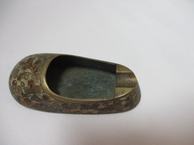 Brass Vase, Candle Holder, Tray, Letter Opener with Sheath, Bells, Slipper Ashtray and - 5