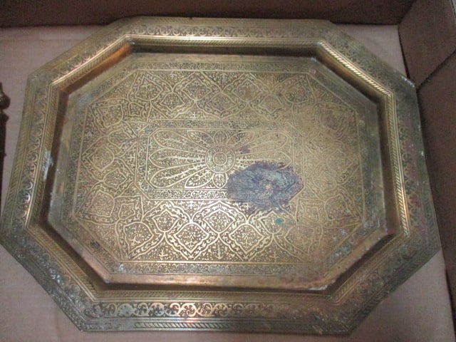 Brass Vase, Candle Holder, Tray, Letter Opener with Sheath, Bells, Slipper Ashtray and - 9
