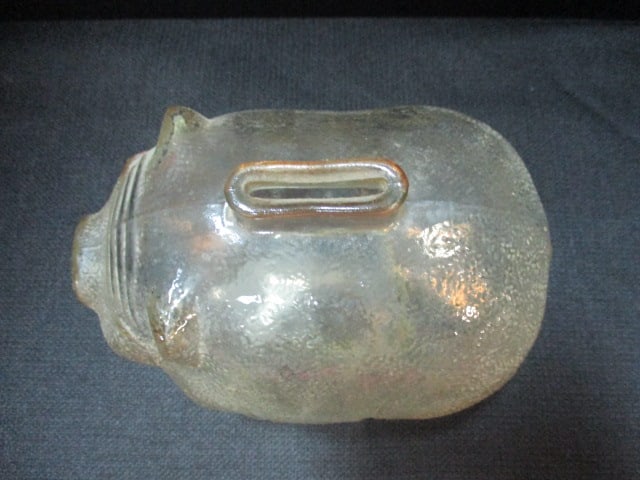 Vintage Amber Glass Piggy Bank - 2