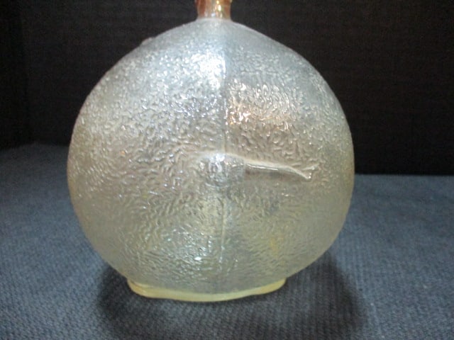 Vintage Amber Glass Piggy Bank - 4