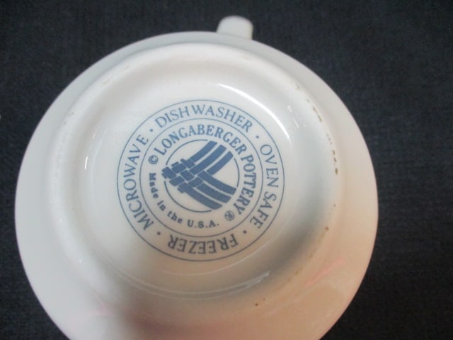 Longaberger Pottery Stoneware Oven to Table Cups and Saucers and Two Custard Cups - 5