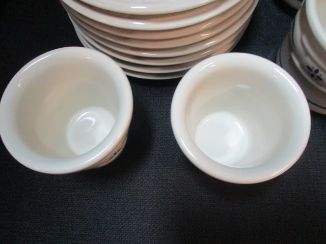 Longaberger Pottery Stoneware Oven to Table Cups and Saucers and Two Custard Cups - 7