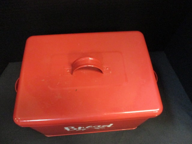 Red Metal "Bread" Box - 2