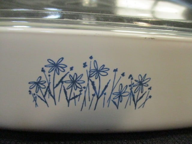 Vintage Corning Ware "Blue Daisy" Microwave Browning Dish with Lid - 2