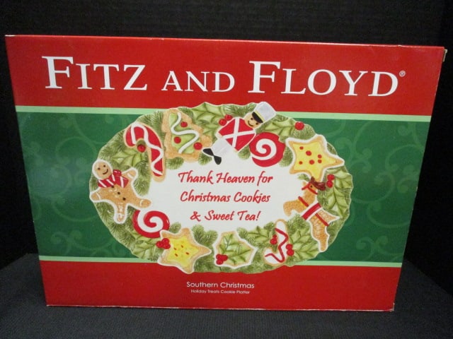 Fitz & Floyd "Southern Christmas" Holiday Treats Cookie Platter in Original Box: .