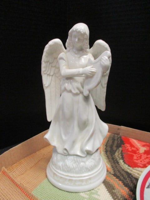 Tree Shape Giving Plate, Blessing Musical Jewelry Box, Schmid Musical Angel Figurine and - 2