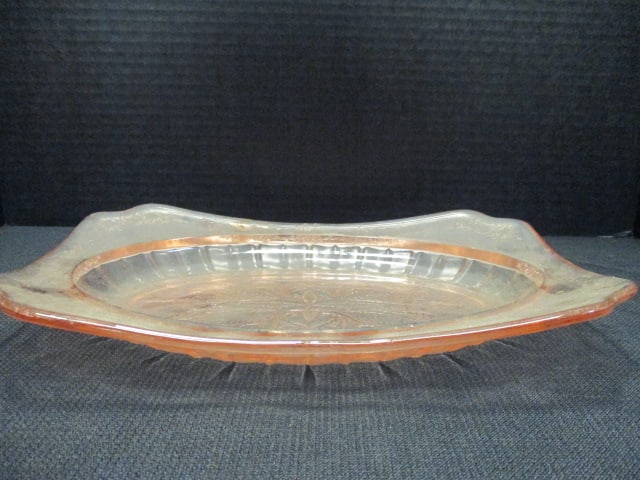 Pink Depression Glass Tray: 11 1/2" x 7 3/4"