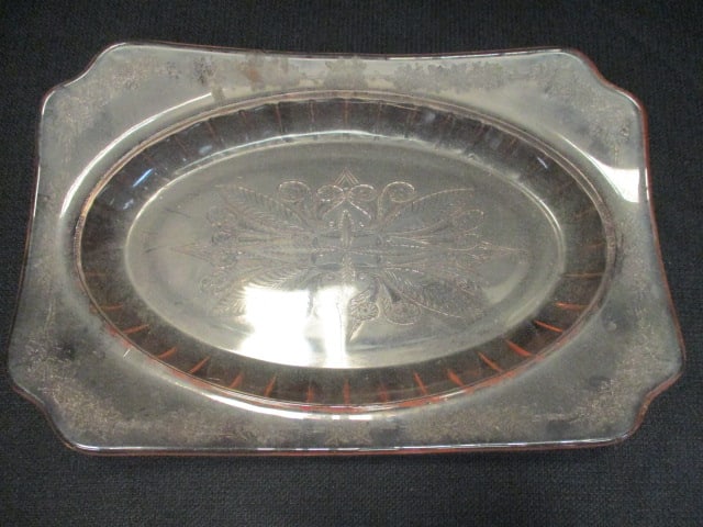 Pink Depression Glass Tray - 2