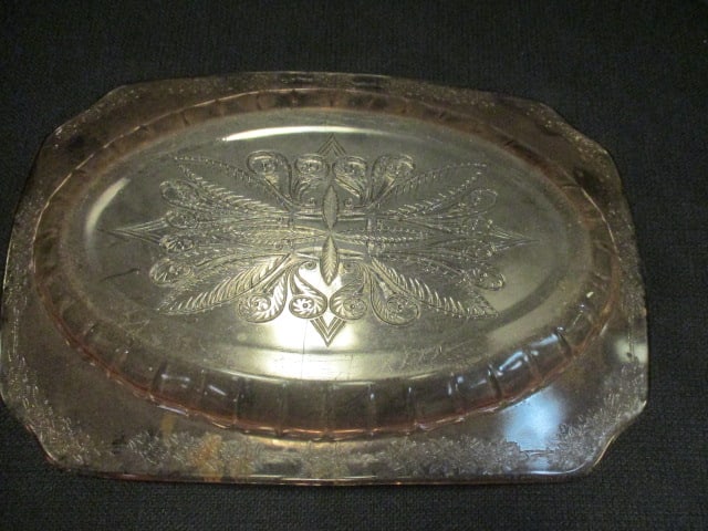 Pink Depression Glass Tray - 4