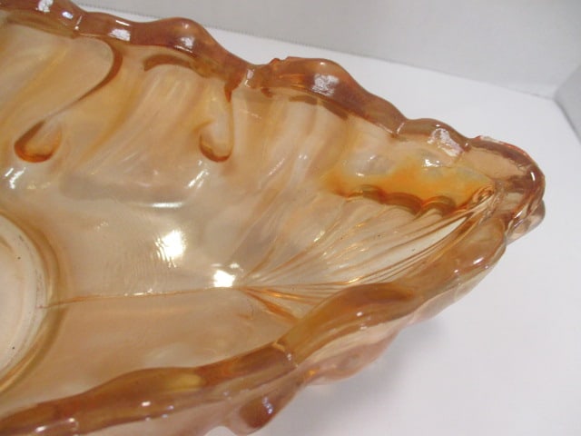 Midcentury Marigold Iridescent Console Bowl - 4