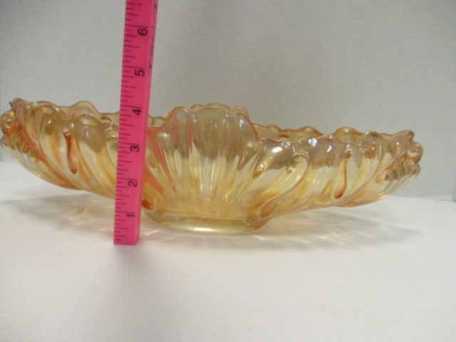 Midcentury Marigold Iridescent Console Bowl - 5