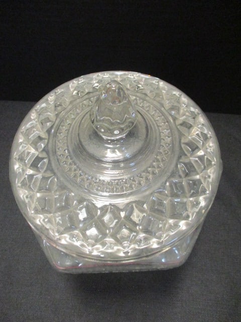 Diamond Point Clear Cookie/Biscuit Jar - 2