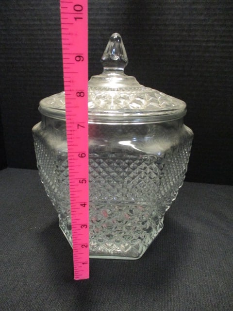 Diamond Point Clear Cookie/Biscuit Jar - 4