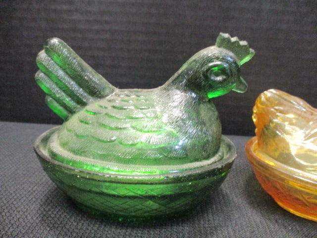 Four Hen on Nest Glass Dishes - 2