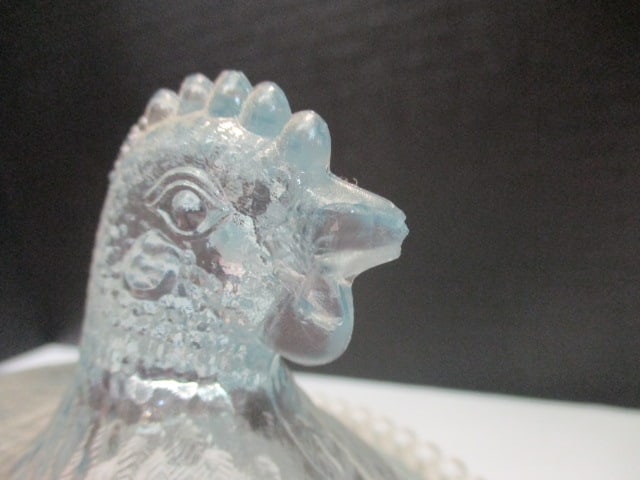 Light Blue Glass Hen on Nest Dish - 4