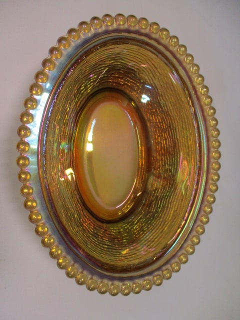 Glass Marigold Iridescent Hen on Nest Dish - 3