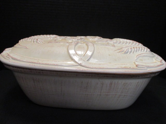 Umbriaverde Italian Pottery Dutch Oven Roaster: 14 1/2" x 10" x 5"