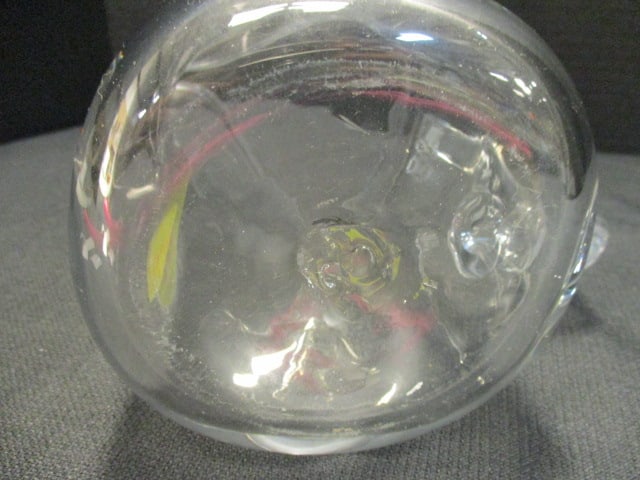 Hand Blown Art Glass Pitcher with Applied Glass Handle - 4