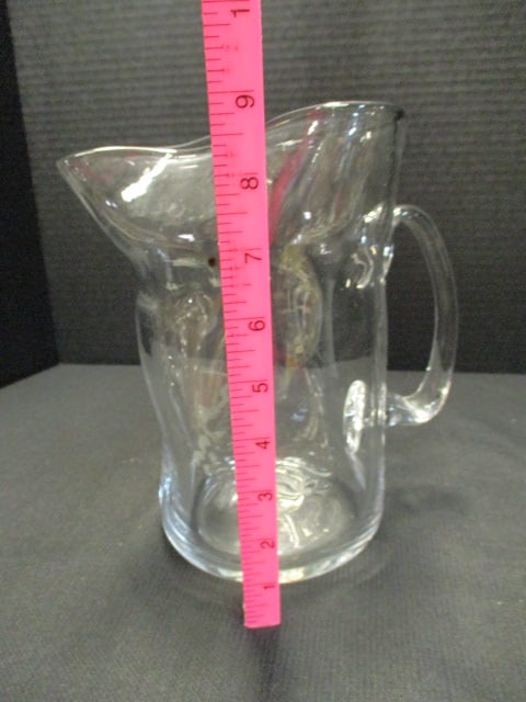 Hand Blown Art Glass Pitcher with Applied Glass Handle - 5