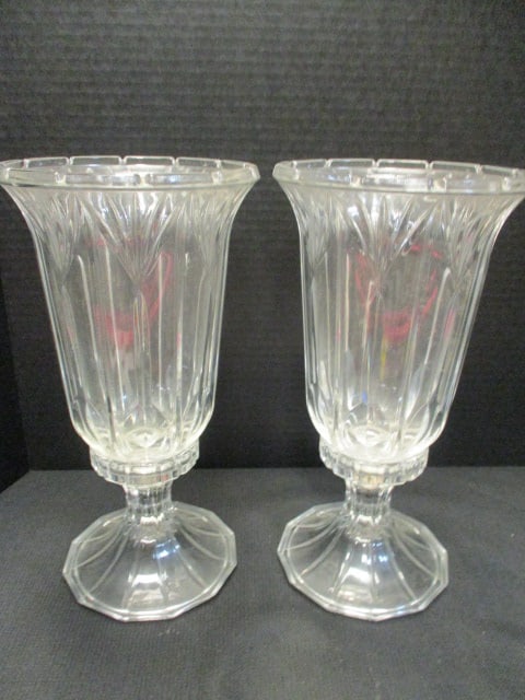 Pair of Hurricane Shade Candle Holders: 12"h