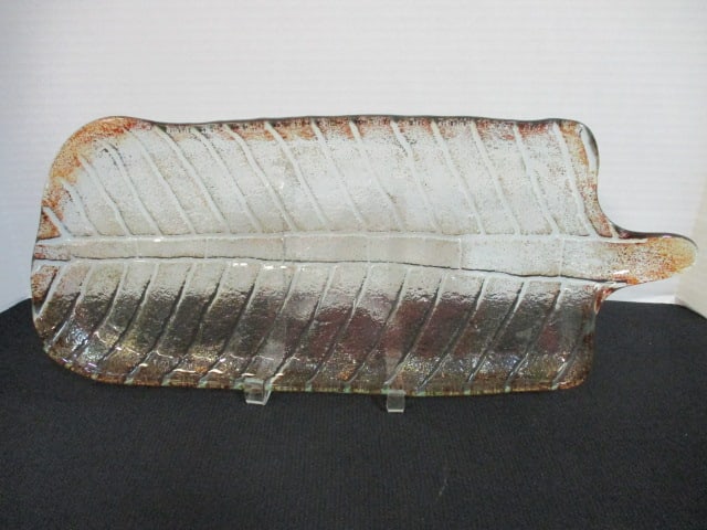 Glass Free Form Leaf Tray/Console Dish (1 of 5)