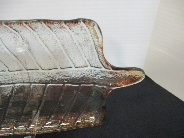 Glass Free Form Leaf Tray/Console Dish - 2