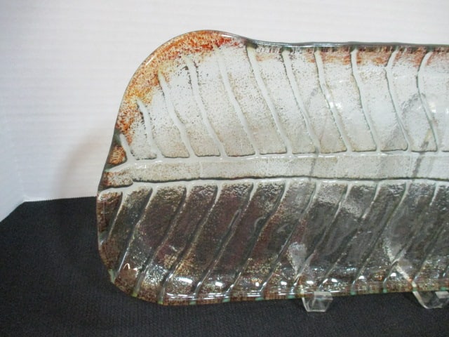 Glass Free Form Leaf Tray/Console Dish - 3