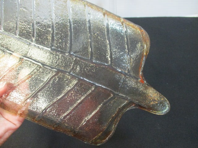 Glass Free Form Leaf Tray/Console Dish - 4