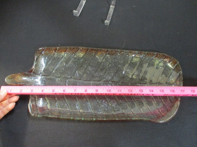 Glass Free Form Leaf Tray/Console Dish - 5
