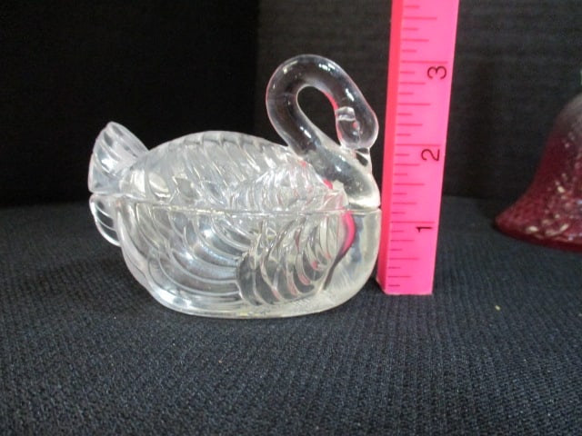 Small Colored Glass Bottles, Avon Perfume Bottle Bells and Turtles and Clear Glass - 4