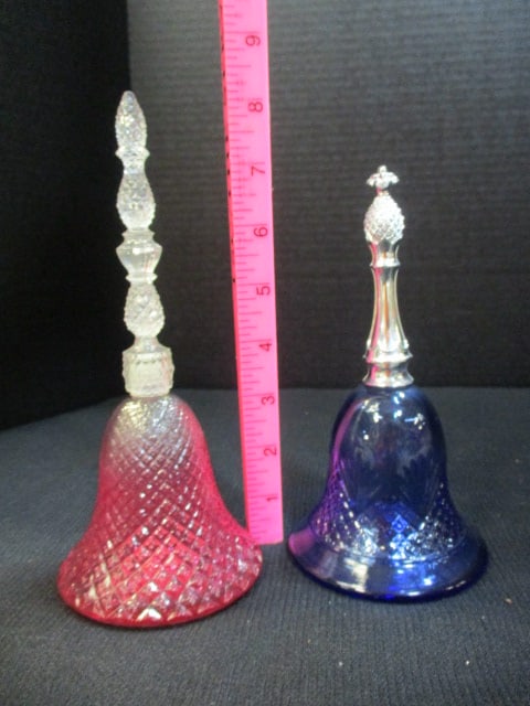 Small Colored Glass Bottles, Avon Perfume Bottle Bells and Turtles and Clear Glass - 7