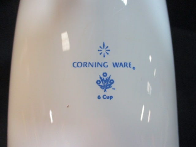 Corning Ware Blue Cornflower 6 Cup Stove Top Coffee Pot and Microwave Browning Grill - 6
