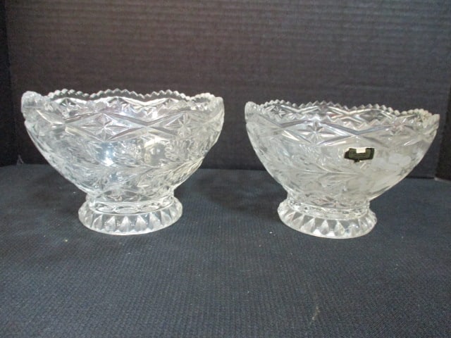 Two Footed Crystal Centerpiece Bowls (1 of 8)