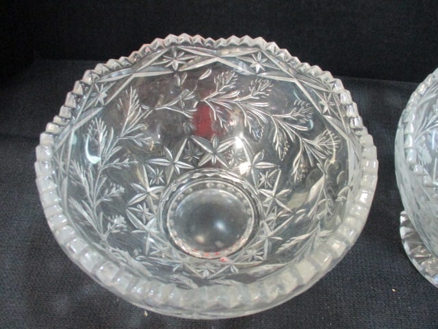 Two Footed Crystal Centerpiece Bowls - 2