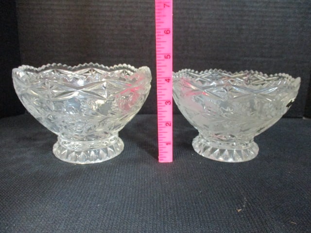 Two Footed Crystal Centerpiece Bowls - 7