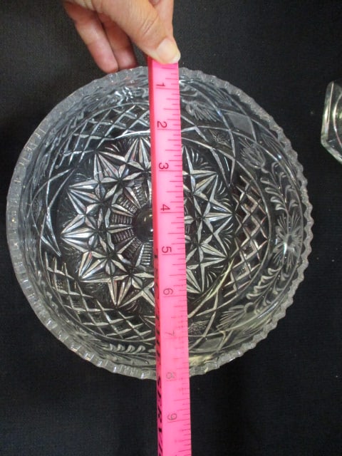Crystal Footed Pedestal Centerpiece/Fruit Bowl and Round Bowl - 4