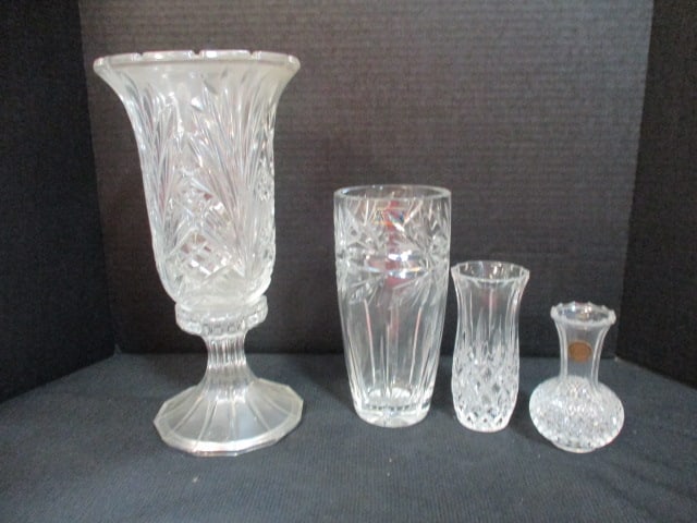 Crystal Vases and Hurricane Candle Holder (1 of 8)
