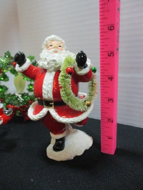 Santa Claus Figures, Wreath Night Light, Two Spode Christmas Tree Ashtrays, - 12