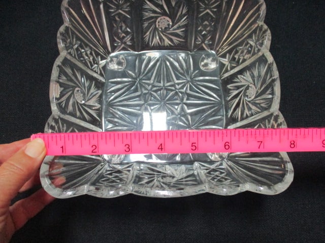 Three Hobstar Design Crystal Serving Bowls - 13