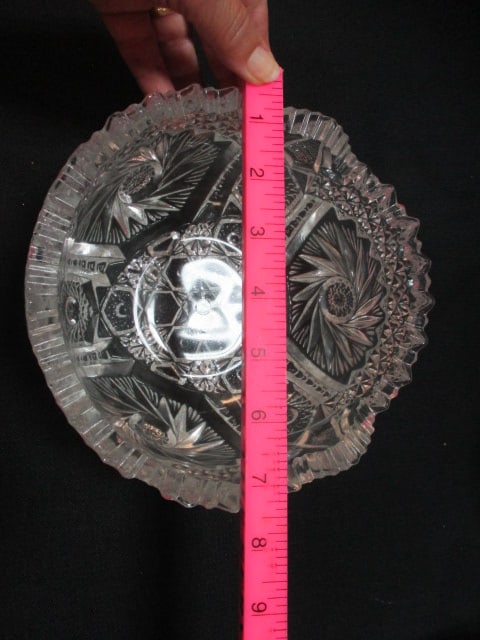 Three Hobstar Design Crystal Serving Bowls - 5