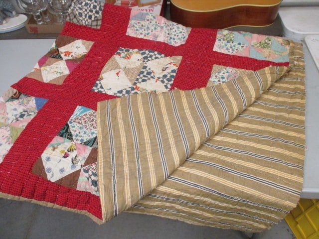 Antique Hand Stitched Patchwork Quilt (1 of 6)