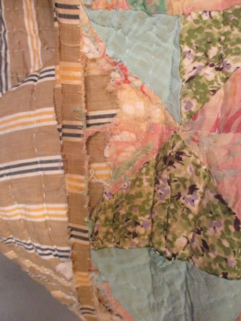 Antique Hand Stitched Patchwork Quilt - 3