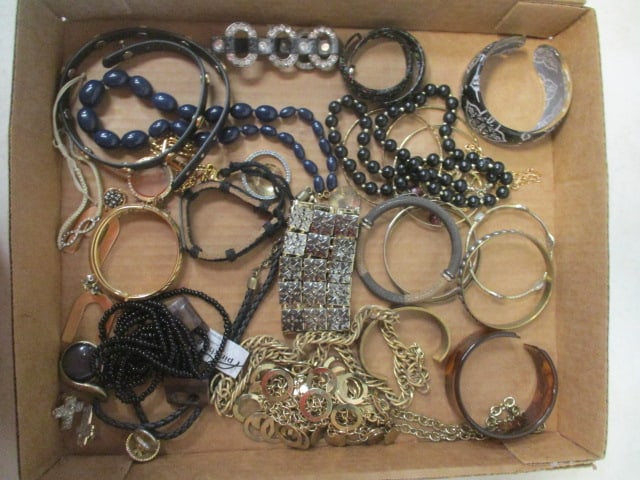 Black and Gold Tone Fashion Jewelry Bracelets, Necklaces and Rings: See pictures and preview for selection