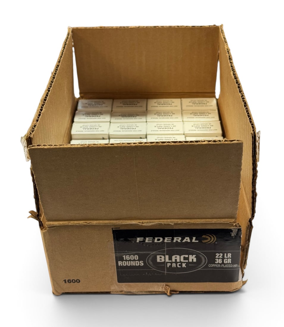 NIB 1350rds. of .22 LR Federal “Black Pack” 36gr. Copper-Plated Ammunition: See Photo(s)