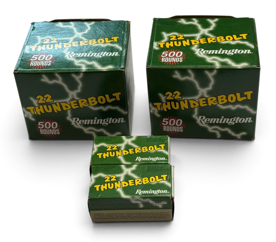 NIB Approx. 1,075rds. of .22 Thunderbolt (.22 LR) Remington Ammunition: See Photo(s)