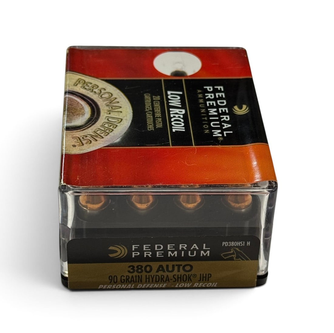 NIB 20rds. of .380 AUTO 90gr. Hydra-Shok JHP Federal Low Recoil Defense Ammunition: See Photo(s)