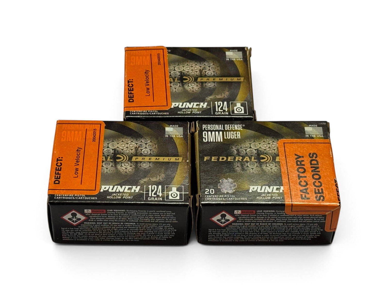 NIB 60rds. of 9mm LUGER 124gr. JHP PUNCH Federal Personal Defense Ammunition: See Photo(s)