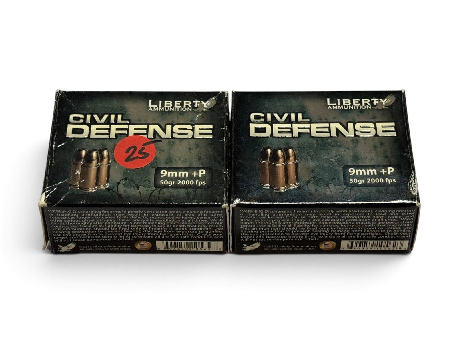 NIB 40rds. of 9mm LUGER +P 50gr. Civil Defense Liberty Ammunition: Very lightweight and less recoil, but supposedly more damage