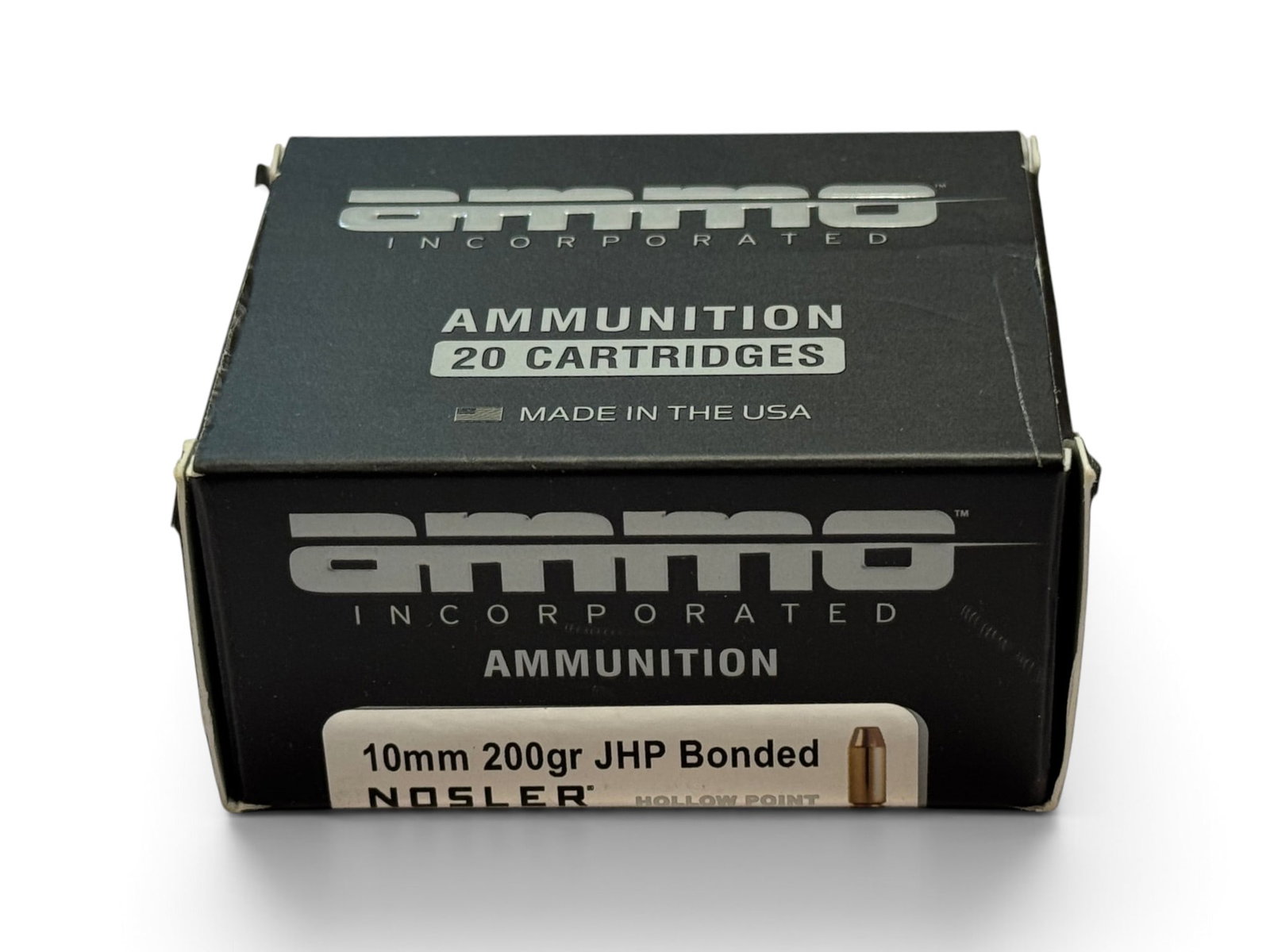 NIB 20rds. of 10mm AUTO 200gr. JHP Bonded Nosler ammo Inc. Defense Ammunition: See Photo(s)