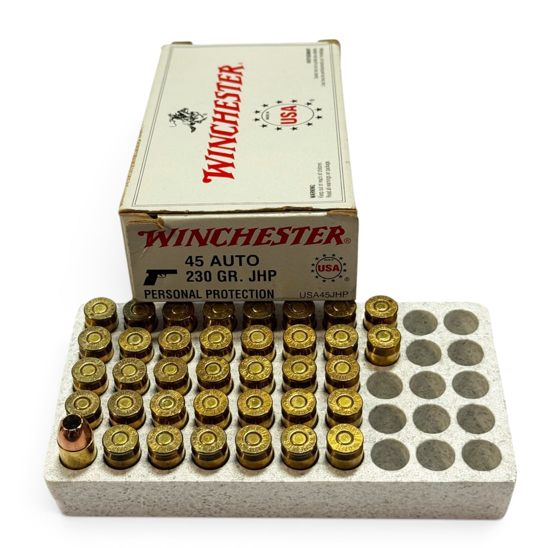 NIB 37rds. of .45 AUTO 230gr. JHP Winchester Personal Protection Ammunition: See Photo(s)